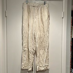 NWT A New Day linen pants in size 10 cream with black stripe